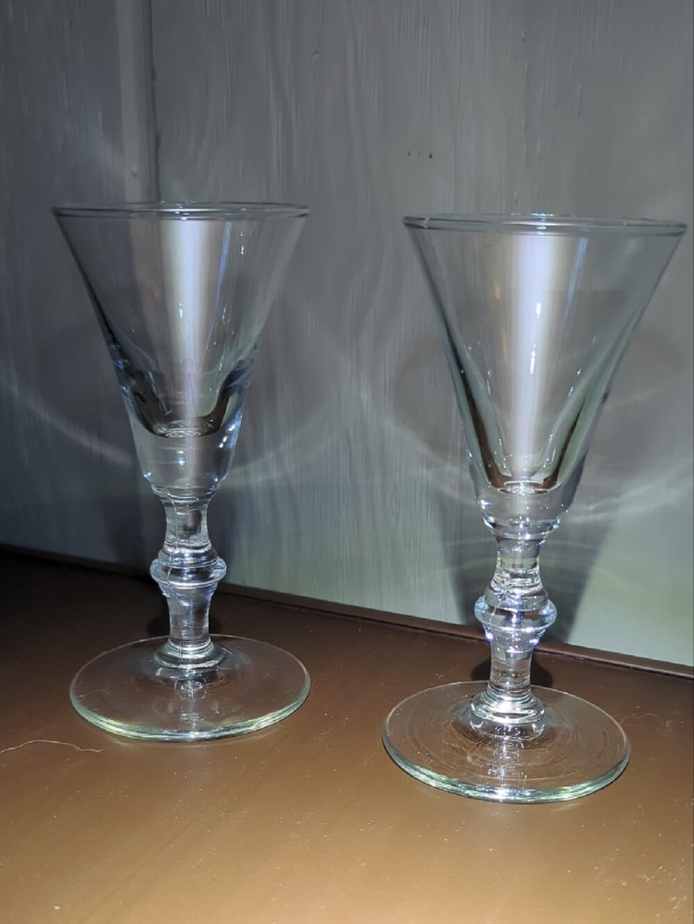Libbey Vintage Clear Stemmed Wine Glasses - Set of 2 Sherry Aperitifs Port